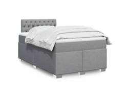 Vidaxl Cama Boxspring Com Colchão 120x190 Cm Tecido Cinzento-claro