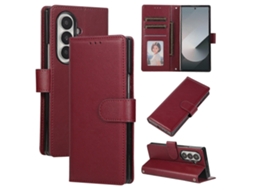 Capa Multifuncional De Couro Com 3 Compartimentos Para Cartões Para Samsung Galaxy Z Fold7 5g