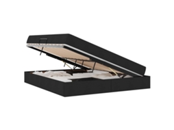 Cama com Arrumação e Colchão Preto Poliéster MAISON EXCLUSIVE (180x200 cm)