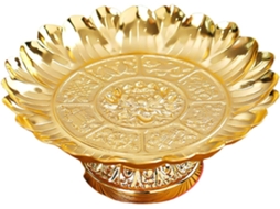 Prato Budista Com Motivo De Lótus Para Decoração De Templo Doméstico