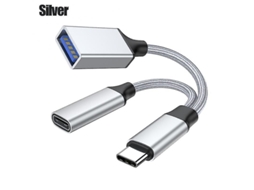 Cabo Adaptador Usb C Otg Para Telefone 2 Em 1 Tipo C Para Usb A Com Carregamento Pd Hengjian