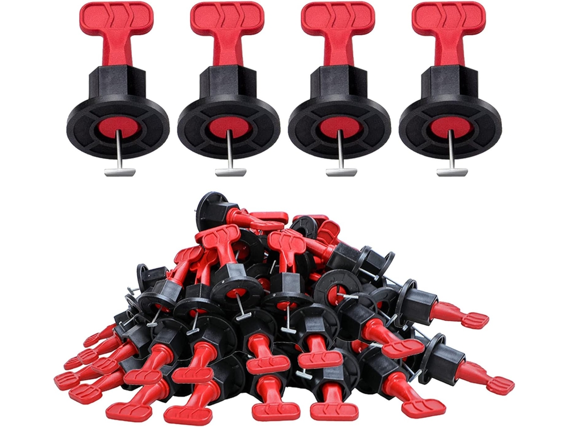 Lurelia Kit Nivelador De Ladrilhos, 100 Espaçadores, 10 Pinos E 2 Chaves, 2 Mm, Aço Manganês Para Piso