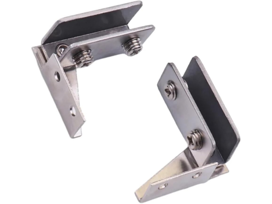 2 Dobradiças Para Porta De Vidro Não Perfuradas, Dobradiças Para Vitrine, Dobradiças Para Adega, Eixo Giratório, Clips