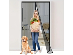 Cortina Magnética Anti-mosquitos – Rede Porta – Porta Mosquiteira Magnética – 90×210 Cm – Poliéster – Preto