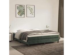 Vidaxl Colchão De Molas Ensacadas Firmeza Média 160x210x20 Cm Veludo Verde-escuro