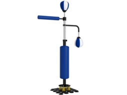Suporte Para Boxe, Duas Bolas De Velocidade, Barra De Giratória, Protetores De Chute, Altura Ajustável, Aço, 107 X 36 X 140-205 Cm, Azul