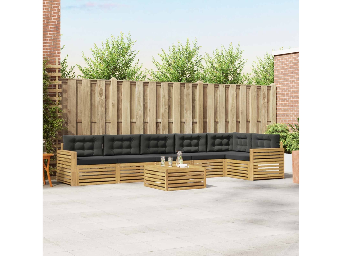 Vidaxl Conjunto De Sofás Para Exterior 7 Unid. Branco E Antracite
