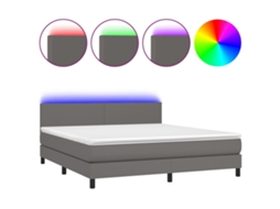 Box Spring Bed, Box Spring Beds Vidaxl Cinzeto Couro Artificial (160 X 200 Cm)