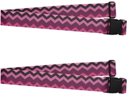 Conjunto De 2 Cintas Fixação Bagagem Coloridas Duráveis Ajustáveis Viagens E Mão Magenta