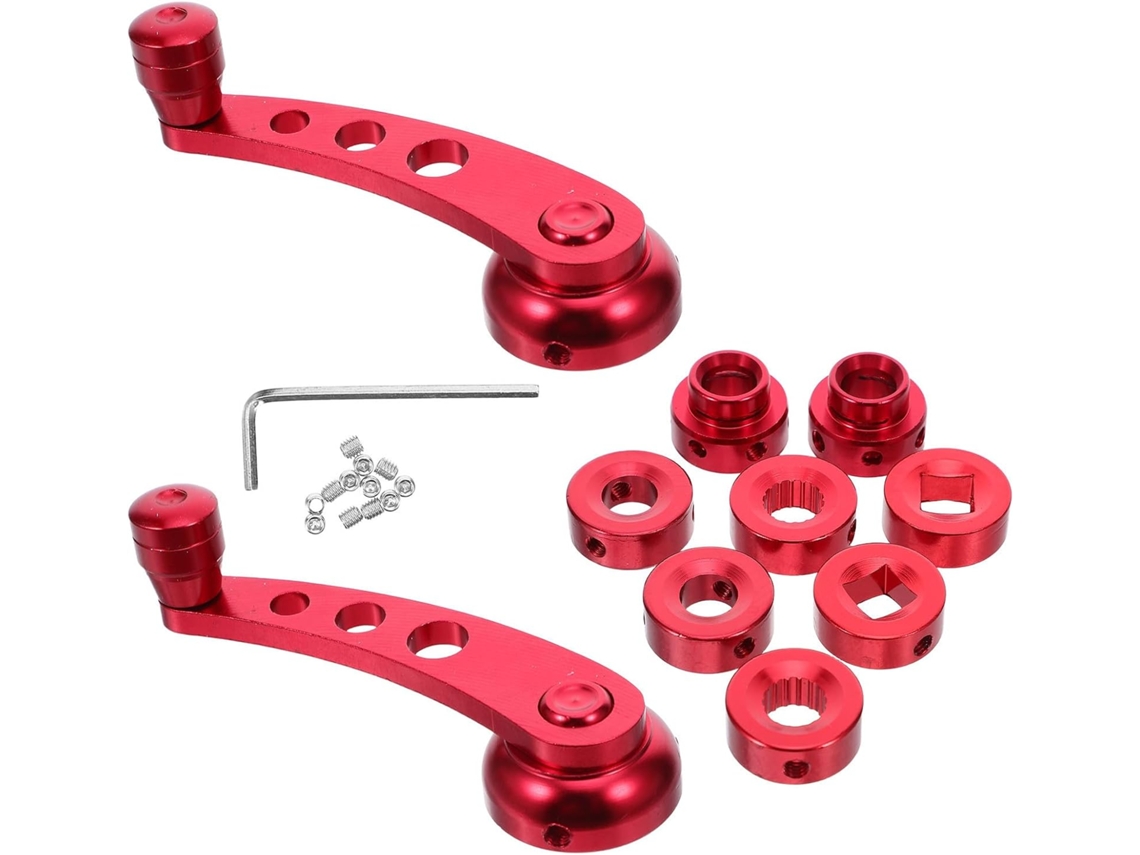 Porta Carrinho Maçaneta Com Manivela Para Vidro, 7,6 Cm (3 Polegadas), Liga De Alumínio Vermelho.