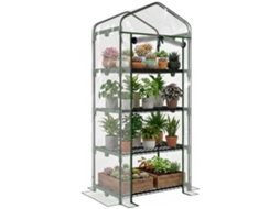 Estante Compacta com 4 Prateleiras e Cobertura em PVC transparente 70x50x160cm BTFORUS