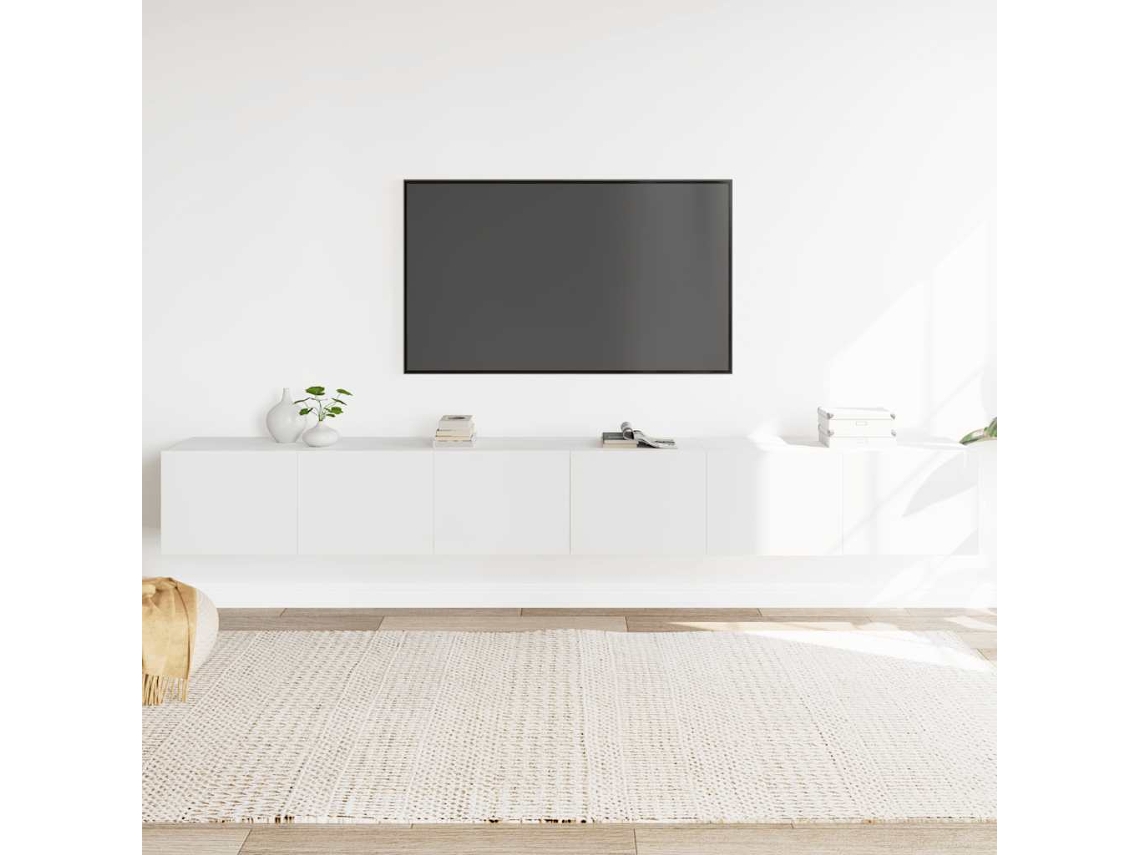 Vidaxl Conjunto Móveis De Tv 3 Pcs Madeira Processada Branco