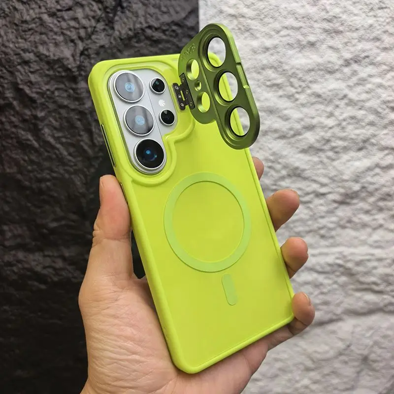 (verde S26ultra) Protetor De Câmera Magnético Magsafe E Tampa De Lente