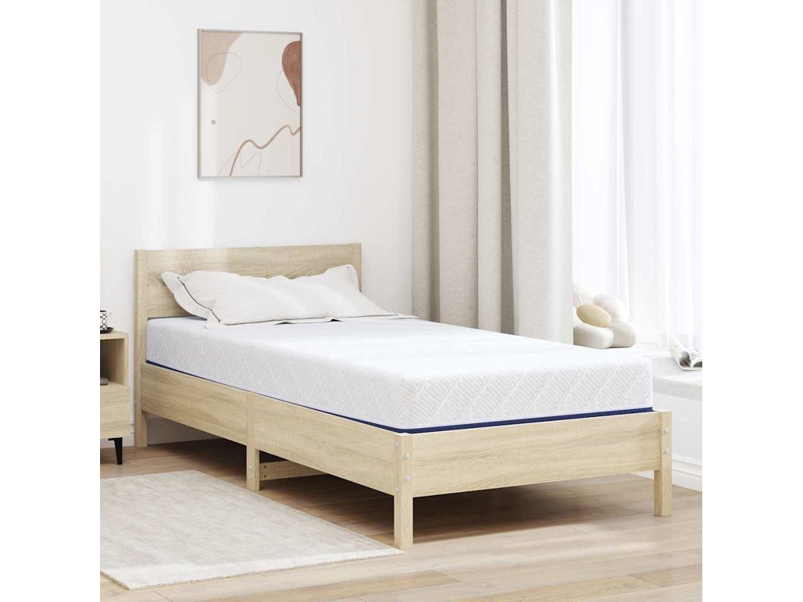 Vidaxl Colchão Branco E Azul 90 X 190 Cm Tecido Jacquard