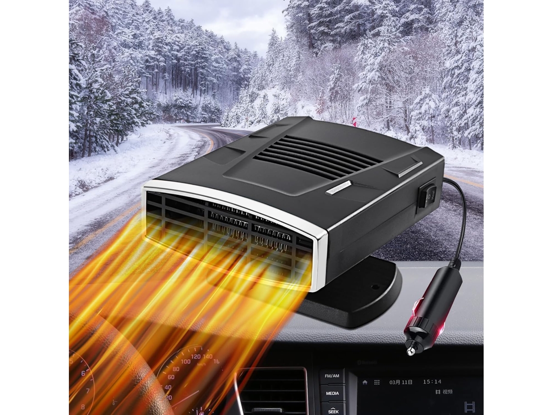 Aquecedor De Carro 12v 200w,2 Em 1 Aquece E Ventila,descongelador De Para Brisa E Janelas,portátil Com Plugue De Isqueiro Btforus