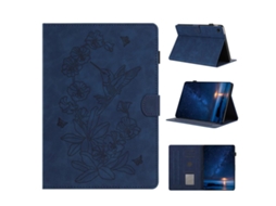 Capa De Couro Com Estampa Flores‑pássaros Halinuia Para Tablet Huawei Matepad T 10 / T 10s