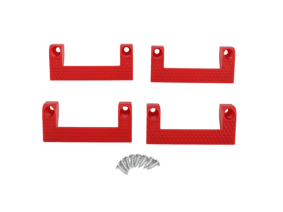 Gancho universal para ferramentas, 9cm, suporte para fita métrica e ferramentas, vermelho, 4 unidades | S/MARCA