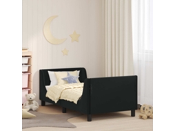 Vidaxl Estrutura De Cama Infantil Com Cabeceira Preto 80 X 160 Cm