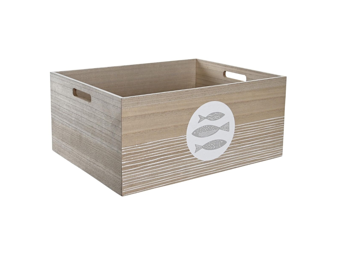 Caixa Decorativa Dkd Home Decor 50 X 40 X 22,5 Cm Espirais Madeira Mdf Mediterrâneo