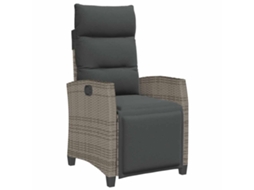 Maison Exclusive - Cadeira De Jardim Reclinável Com Mesa De Apio Vime Pe Cinzento