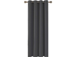 Cortinas Térmicas Blackout Cinza Escuro, 140x240 Cm, Design Moderno Com Ilhós, Para Sala E Quarto, 1 Peça