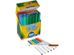 Lápis de Cera CRAYOLA Marcadores Laváveis ​​Super Tip (100 Un)
