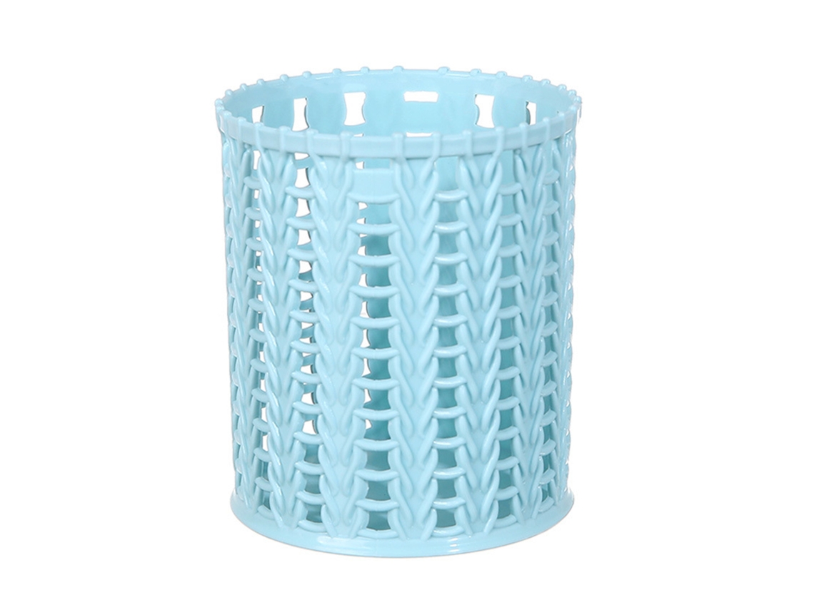 Porta lápis Estilo Rattan Grande Capacidade Azul | S/MARCA