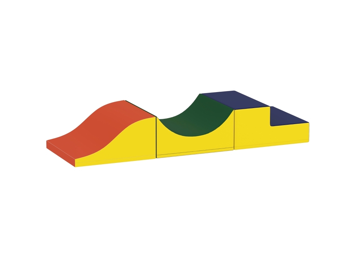 Conjunto Escalada Engatinhar 3 Peças Couro Espuma Amarelo