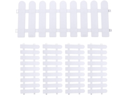 Conjunto De 5 Peças De Bordaduras De Jardim Em Plástico Branco, Cerca Decorativa Resistente Para Gra