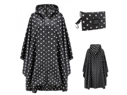 2026 impermeável Portátil para Adultos, Poncho Reutilizável com Capuz e Mangas Leve Ozr Punto de Onda
