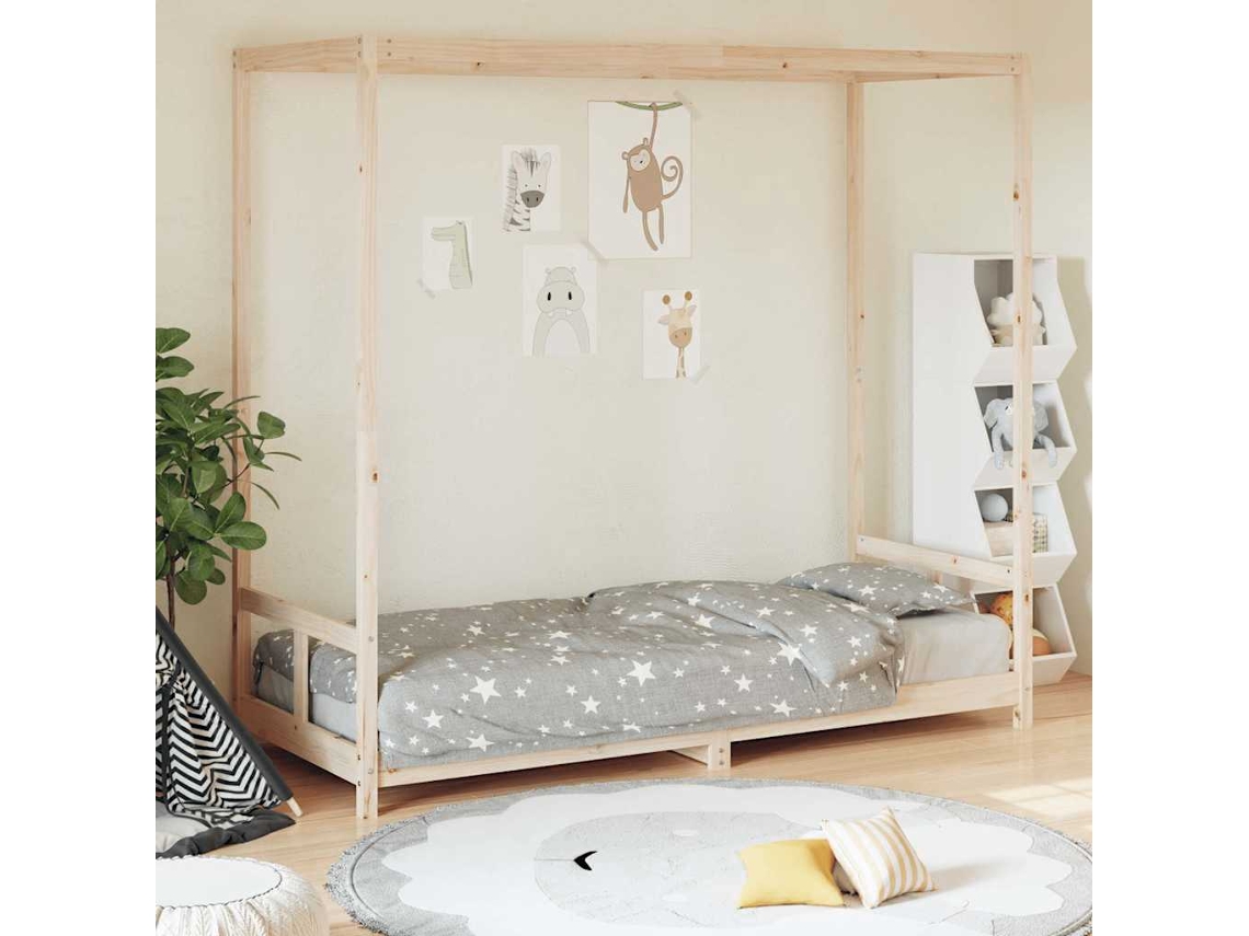 Vidaxl Estrutura De Cama Infantil 80x200 Cm Madeira De Pinho Maciça