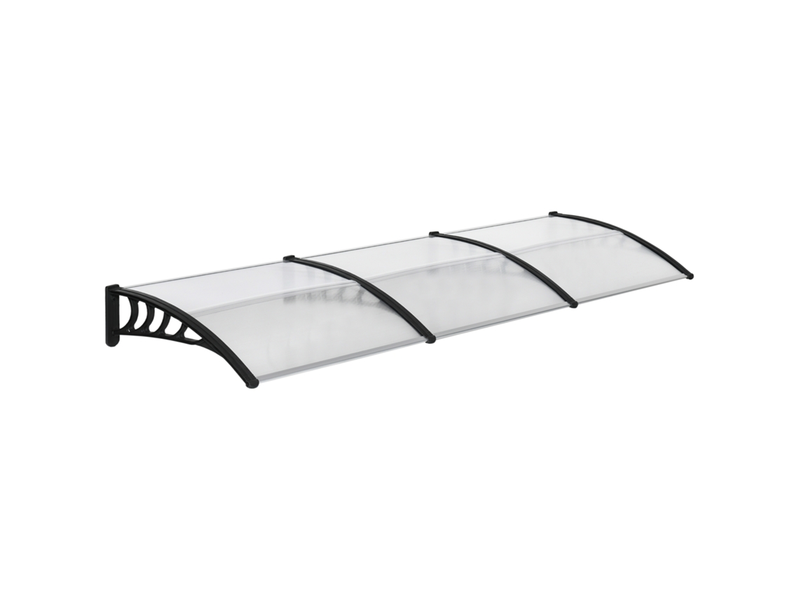 Marquise de Proteção PP, Policarbonato, Liga de Alumínio cor Transparente 303x96x27 cm OUTSUNNY