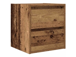 Mesa Cabeceira de Parede em Cor Madeira Velha MAISON EXCLUSIVE (38x34x40 cm)