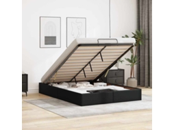Vidaxl Estrutura De Cama Otomana Sem Colchão 140x190 Cm Preta