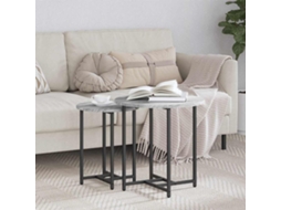 Vidaxl Conjunto De Mesas De Apoio 2 Unid. Sonoma Cinza E Preto