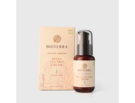 BIOTERRA Creme Bio Reguladora de Tea Tree 50Ml Equilibrante para Pele Oleosa Acne Acalmando a Pele com Imperfeições