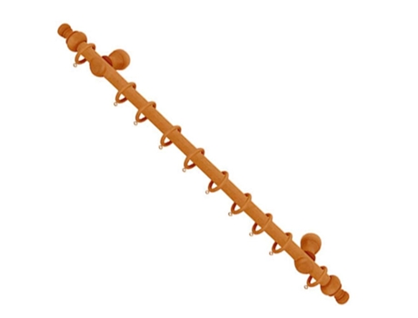 Barra cortina madera completa 1,20 metros x 12 mm. teca