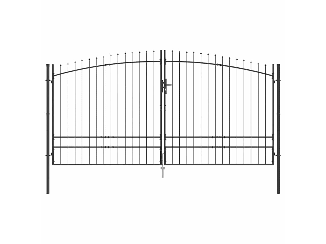 Portão Duplo com Bloqueio Woerden Cinzeto 400 X 249,5 Cm Aço MAISON EXCLUSIVE