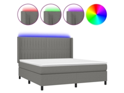 Box Spring Bed, Box Spring Beds Vidaxl Cinzeto Tecido (180 X 200 Cm)