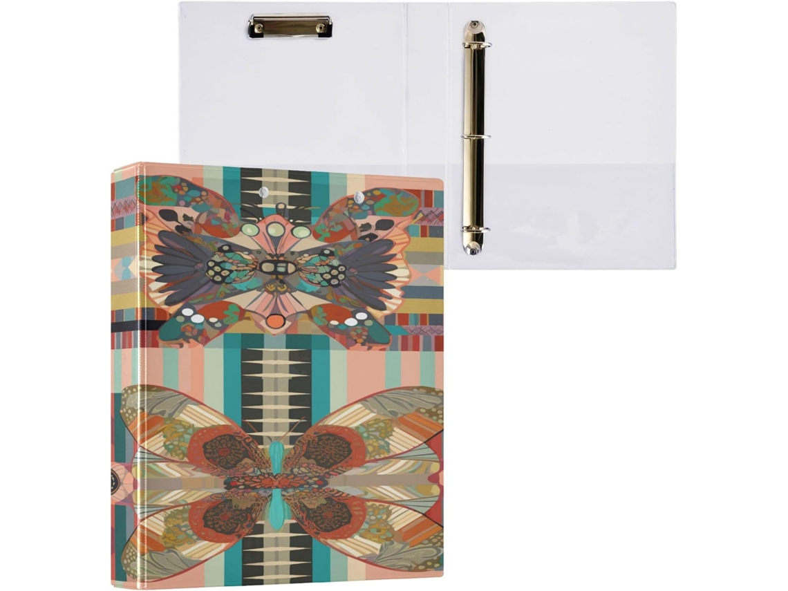 Conjunto de Fichários com Argolas Semicirculares Bolsos Internos, Encadernação Rígida, Esta (2,8 Cm e 1,27 Cm)