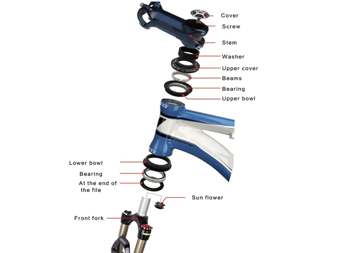 Cabeçote Bicicleta Mountain Bike Ultra-leve 44mm