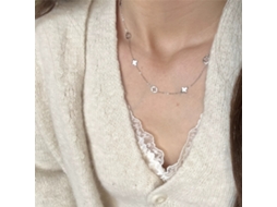 Colar Em Prata De Lei 925 Estilo Coreano (ouro Branco), Com Pingente De Trevo De Quatro Folhas Vazado Em Camada Única, Estilo Delicado E Moderno.