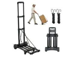 Carrinho de mão dobrável Vevor com 4 rodas, 2 cordas, capacidade de carga: 131,5 kg, preto
