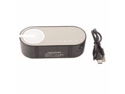 Reloj Espelho Alto-falante Bluetooth 5.0 Rádio Fm Luz Colorida Baixo Potente Recarregável Preto
