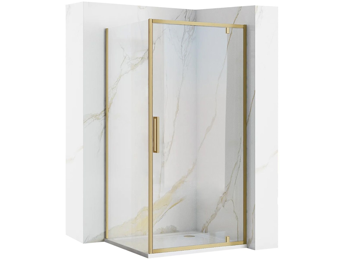 Cabine De Duche De Canto Rea Rapid Swing Brush Gold 100x100