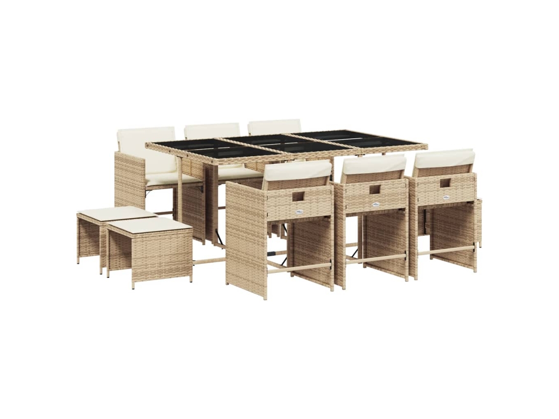 Garden Dining Set, Garden Dining Sets Vidaxl Bege Rattan / Vime (n/a)