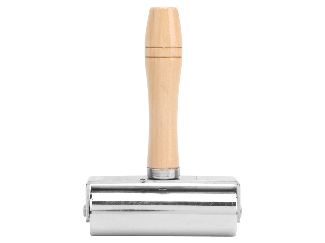 Rodillo De Borde De Cuero Para Diy Herramienta De Rodaje De Borde Con Mango De Madera 100mm Plata