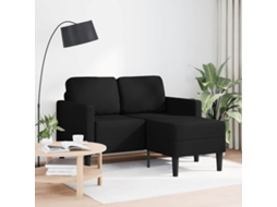 Maison Exclusive - Sofá De 2 Lugares Com Chaise Em L, Preto, 125 Cm, Couro Sintético