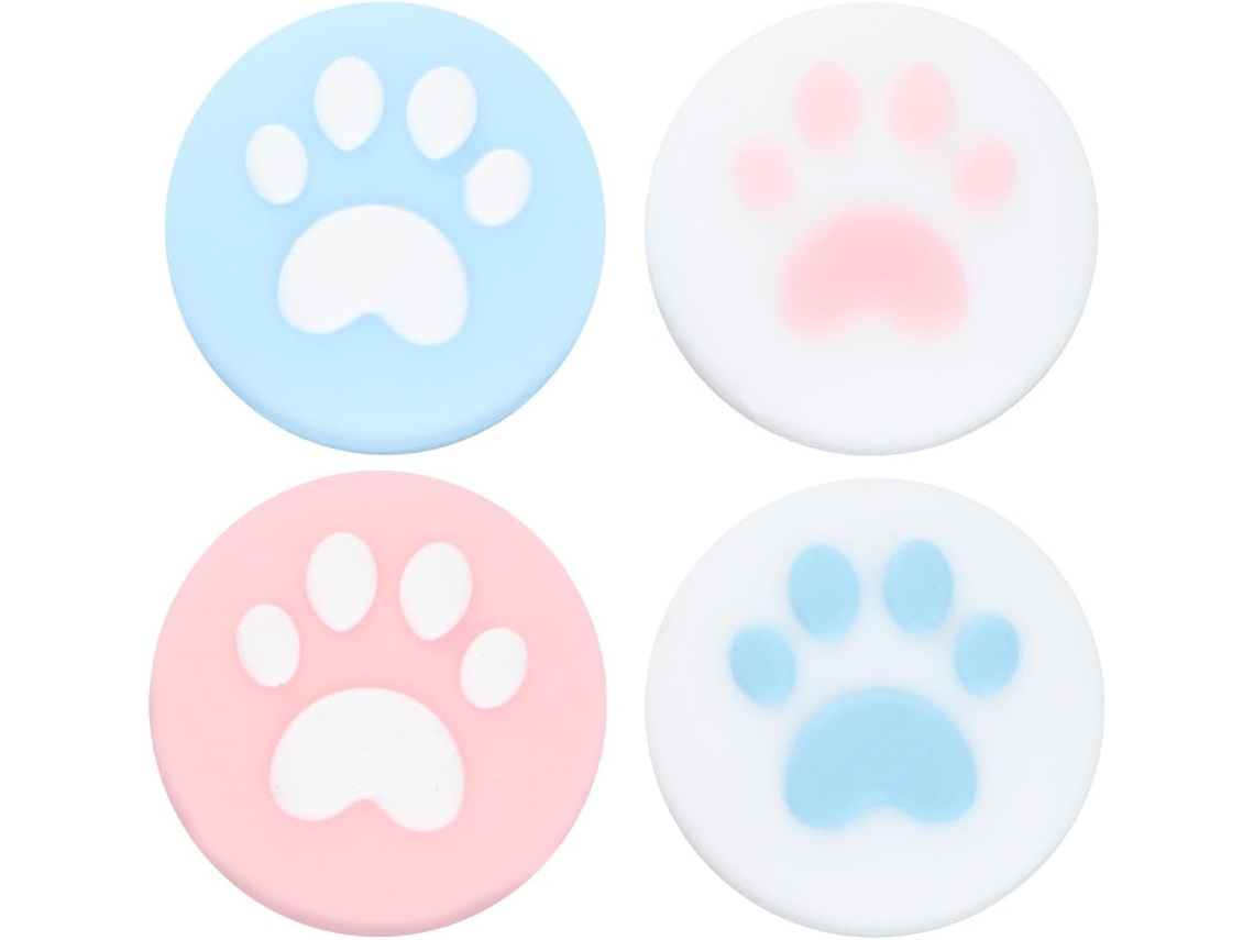 Capas Protetoras De Silicone Para Joystick Em Formato De Pata De Gato, Cor Azul.