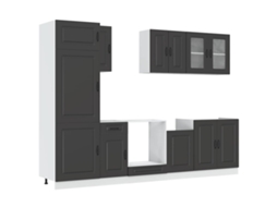 Conjunto de armários de cozinha Kalmar Preto com 8 peças - EXCLUSIVO DA MAISON